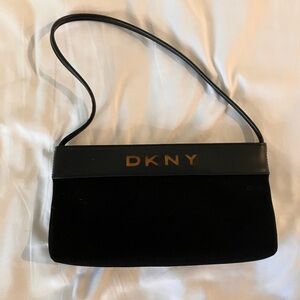 DKNY Simple Shoulder Bag - Canvas with Leather Strap
